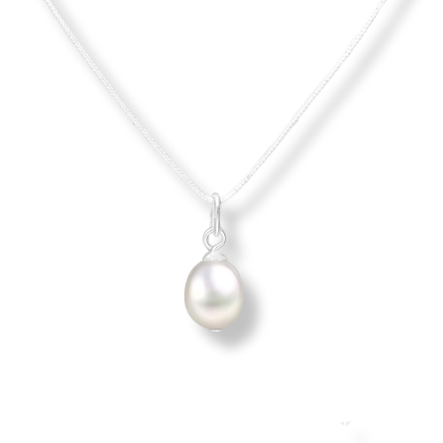 Perle Collection Sterling Silver Pearl Necklace