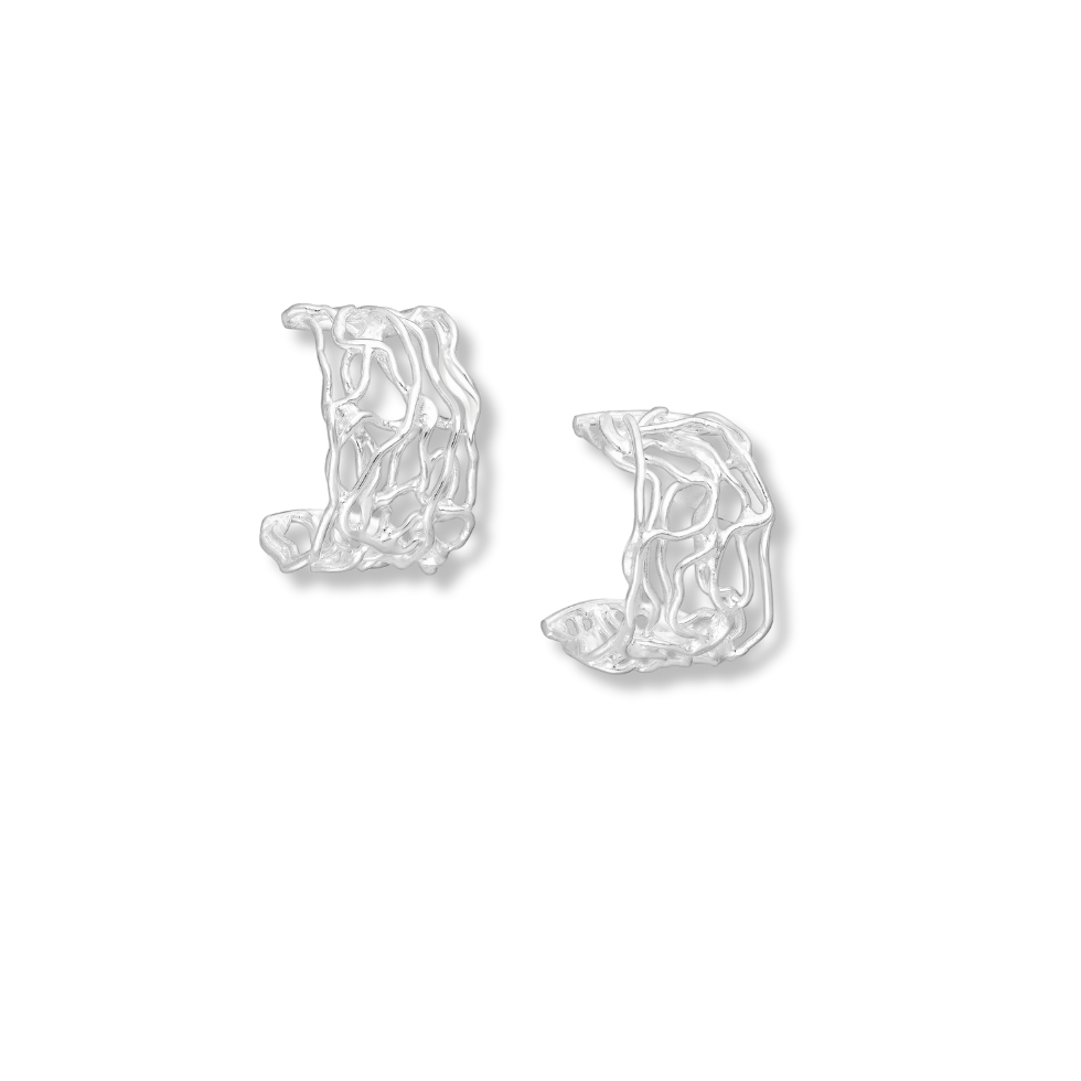 Sterling Silver Geometric Push-Back Earrings