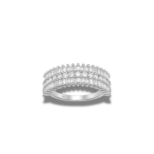 Sterling Silver Ring Decorated with Cubic Zirconia's