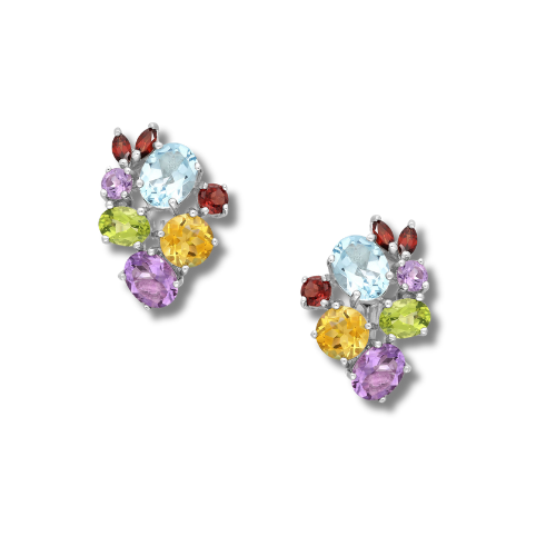 Fleur Sauvage Sterling Silver Push-Back Earrings
