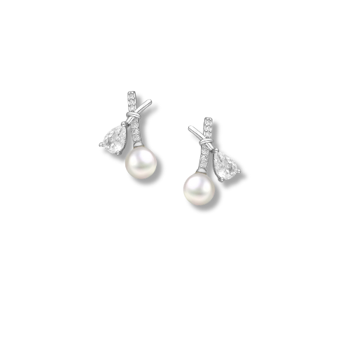 Perle Collection Sterling Silver Push-Back Earrings