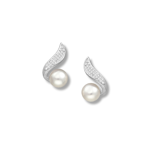 Perle Collection Sterling Silver Push-Back Earrings