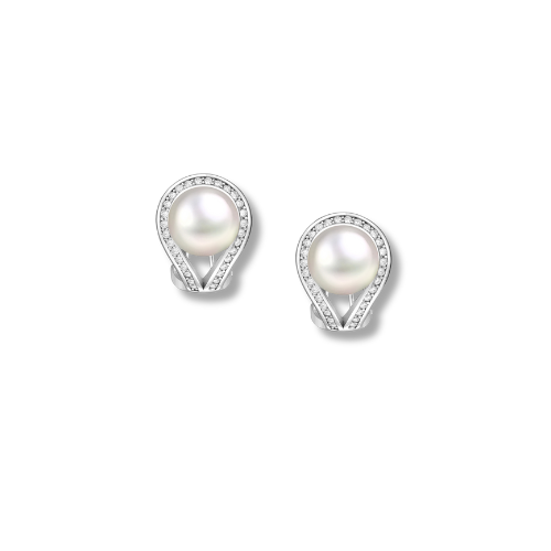 Perle Collection Omega Lock Earrings