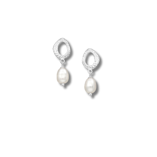 Perle Collection Hammered Earrings