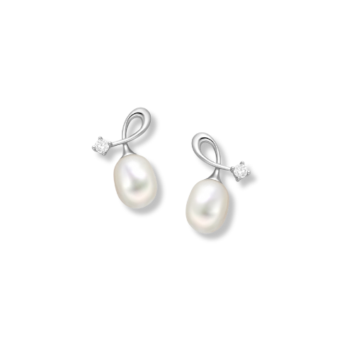 Perle Collection Sterling Silver Push-Back Earrings