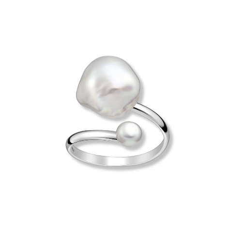 Perle Collection Sterling Silver Adjustable Ring