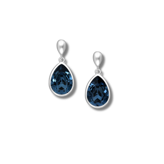 Push-Back Earrings Adorned with Fine Austrian Crystal