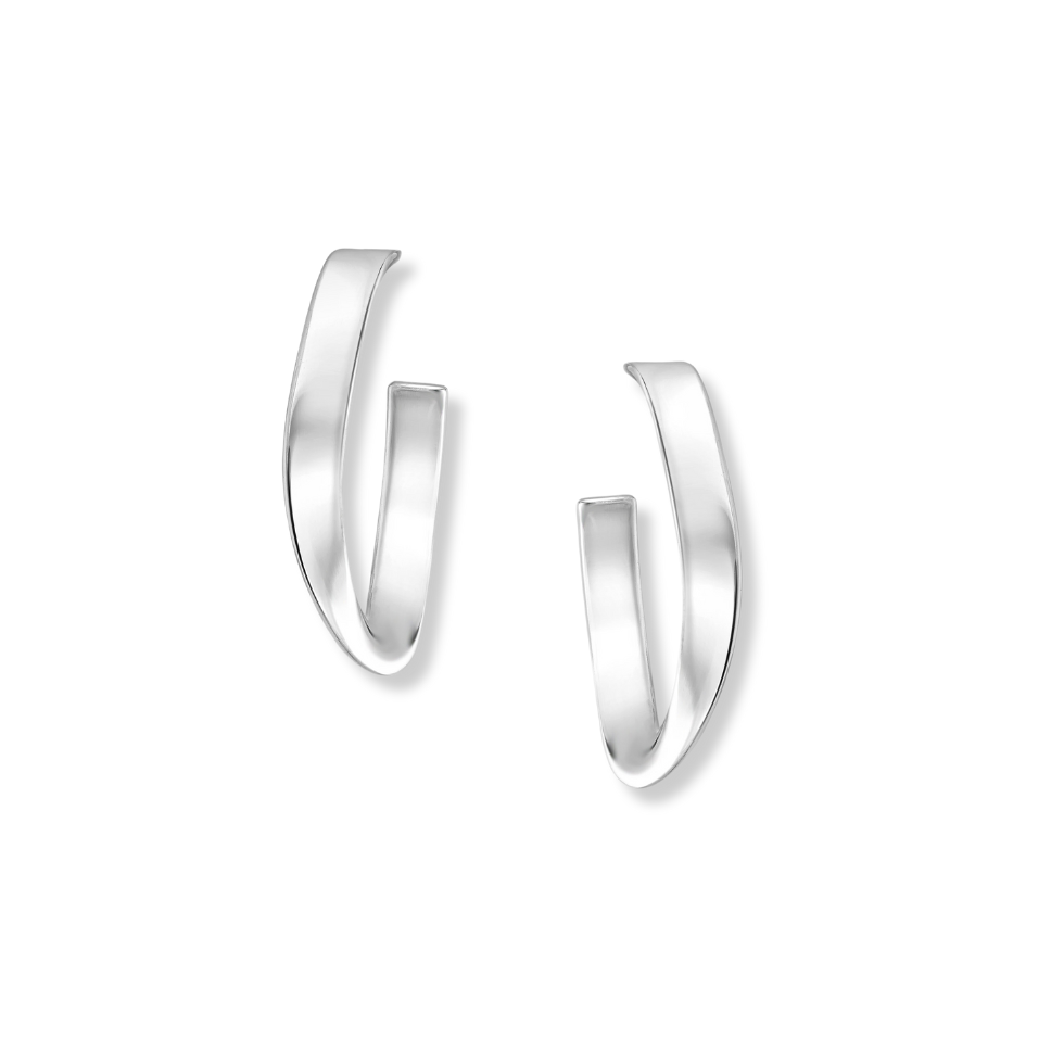 Sterling Silver Geometric Hoop Earrings