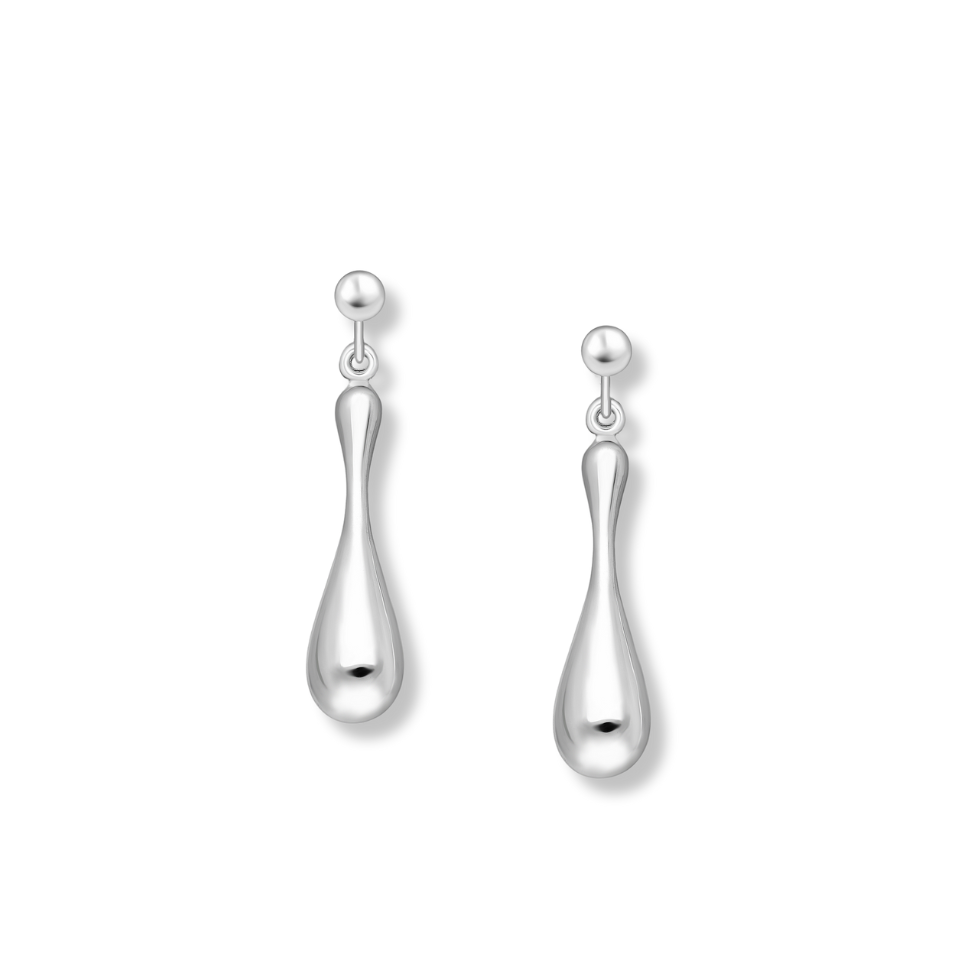 Sterling Silver Push-Back Droplet Earrings