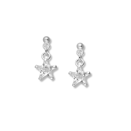 Sterling Silver Star Push-Back Earrings