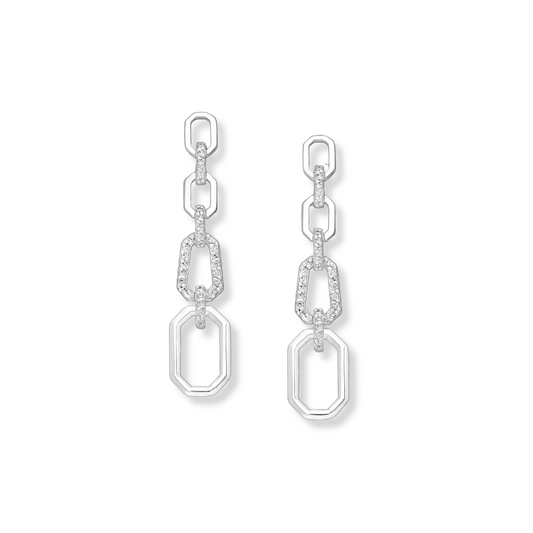 Sterling Silver Links Push-Back Earrings