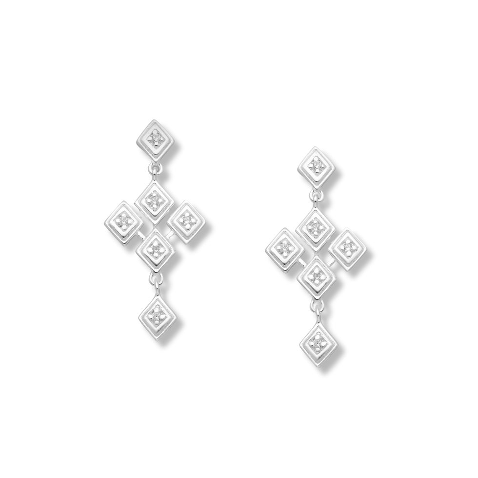 Sterling Silver Cross Push-Back Earrings