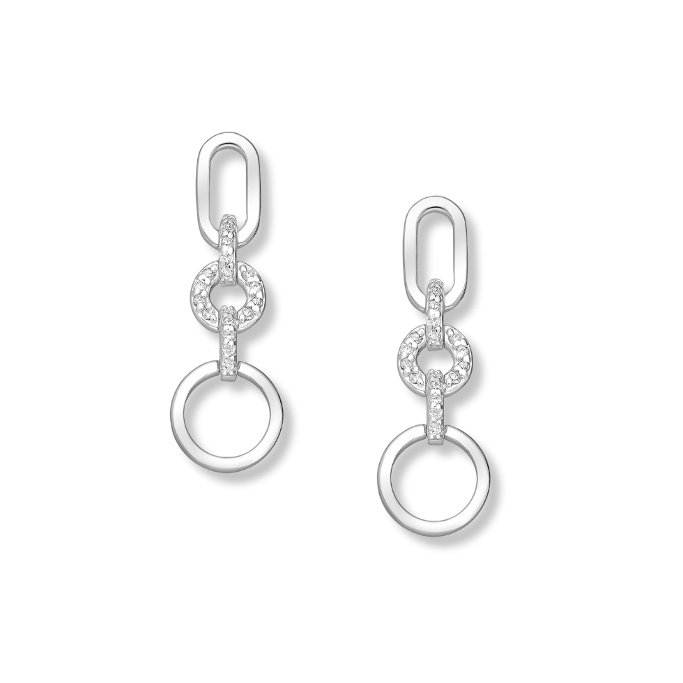 Sterling Silver Links Push-Back Earrings