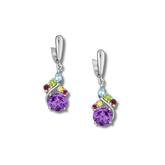 Fleur Sauvage Sterling Silver Omega Lock Earrings